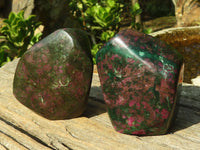 Polished Fluorescent Ruby Corundum In Chrome Verdite Free Forms x 4 From Zimbabwe - Toprock Gemstones and Minerals 