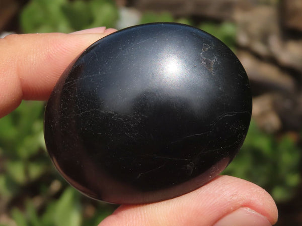 Polished Schorl Black Tourmaline Palm Stones  x 35 From Madagascar - TopRock