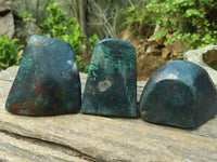 Polished Conglomerate Malachite & Cuprite Free Forms  x 6 From Namibia - Toprock Gemstones and Minerals 