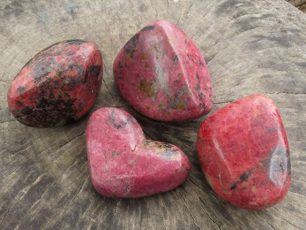 Polished Red Rhodonite Free Forms (Rare Material) x 4 From Zimbabwe - TopRock