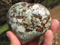 Polished Green Chrysoprase Hearts  x 6 From Ambatondrazaka, Madagascar - TopRock