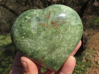 Polished Green Chrysoprase Hearts  x 6 From Ambatondrazaka, Madagascar - TopRock