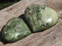 Polished Green Chrysoprase Hearts  x 6 From Ambatondrazaka, Madagascar - TopRock