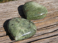 Polished Green Chrysoprase Hearts  x 6 From Ambatondrazaka, Madagascar - TopRock