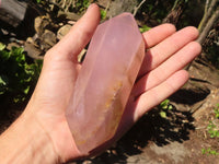 Polished Double Terminated Gemmy Rose Quartz Points x 3 From Madagascar