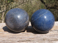 Polished Blue Lazulite Spheres  x 2 From Ambatfinhandrana, Madagascar - TopRock