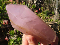 Polished Double Terminated Gemmy Rose Quartz Points x 3 From Madagascar