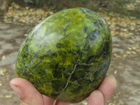 Polished Dark Green Brecciated Opal Standing Free Forms  x 2 From Antsirabe, Madagascar - TopRock