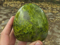 Polished Dark Green Brecciated Opal Standing Free Forms  x 2 From Antsirabe, Madagascar - TopRock