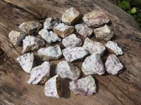 Natural Rubellite In Feldspar Quartz & Mica Schist Cobbed Pieces  x 21 From Namibia - Toprock Gemstones and Minerals 