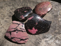 Polished One Side Polished Rhodonite Free Forms  x 4 From Madagascar - TopRock