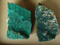 Natural Drusi Coated Crystalline Malachite Specimens x 2 From Tenke Fungurume, Congo - TopRock