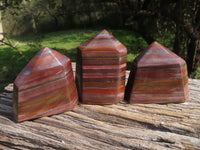 Polished Short & Dumpy Banded Iron Stone / Jupiter Jasper Points x 3 From Northern Cape, South Africa - TopRock