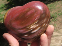 Polished Petrified Red Podocarpus Wood Hearts x 2 From Madagascar - TopRock