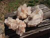 Natural Highly Selected Quartz Clusters (Medium Sized) x 3 From Madagascar - TopRock