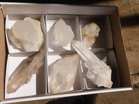 Natural Clear Quartz Crystal Specimens  x 6 From Madagascar