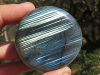 Polished Flashy Blue & Gold Labradorite Gallets  x 12 From Tulear, Madagascar - TopRock