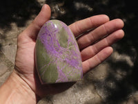 Polished Purple Stichtite & Serpentine Standing Free Forms  x 3 From Barberton, South Africa - TopRock