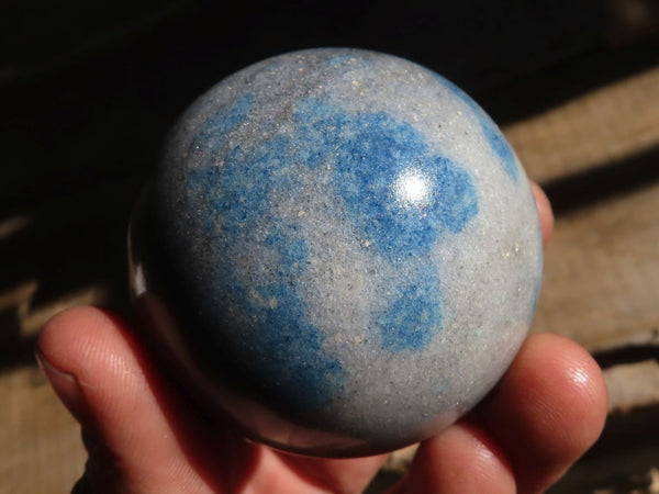 Polished Blue Spotted Spinel Quartz Spheres  x 5 From Madagascar