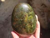 Polished Green Opal Standing Free Forms  x 2 From Madagascar - Toprock Gemstones and Minerals 