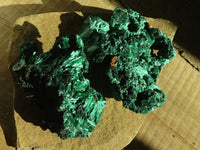 Natural Chatoyant Silky Malachite Specimens  x 2 From Kasompe, Congo