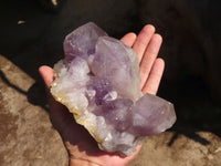 Natural Jacaranda Amethyst Clusters  x 2 From Zambia - Toprock Gemstones and Minerals 