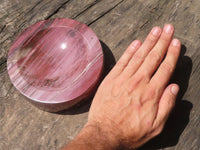 Polished Petrified Red Podocarpus Wood Bowl & Egg Set x 2 From Mahajanga, Madagascar - TopRock