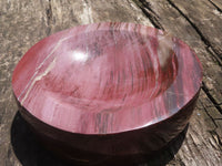 Polished Petrified Red Podocarpus Wood Bowl & Egg Set x 2 From Mahajanga, Madagascar - TopRock