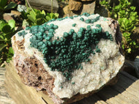 Natural Rare Ball Malachite On Drusy Quartz & Dolomite Matrix  x 1 From Kambove, Congo - Toprock Gemstones and Minerals 