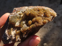 Natural Rare Libethenite Crystals With Drusy Dolomite On Banded Ironstone Matrix x 4 From Congo