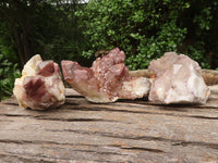 Natural Red Hematoid Quartz Clusters  x 3 From Karoi, Zimbabwe - TopRock