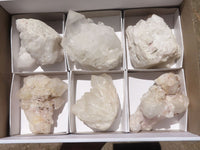 Natural White Quartz Clusters  x 6 From Madagascar - TopRock