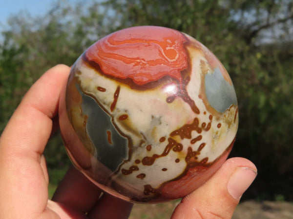 Polished Polychrome/Picasso Jasper Spheres x 2 From Mahajanga, Madagascar - TopRock