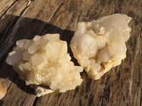 Natural White Quartz Crystal Clusters x 2 From Zambia