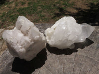 Natural White Quartz Clusters  x 6 From Madagascar - TopRock