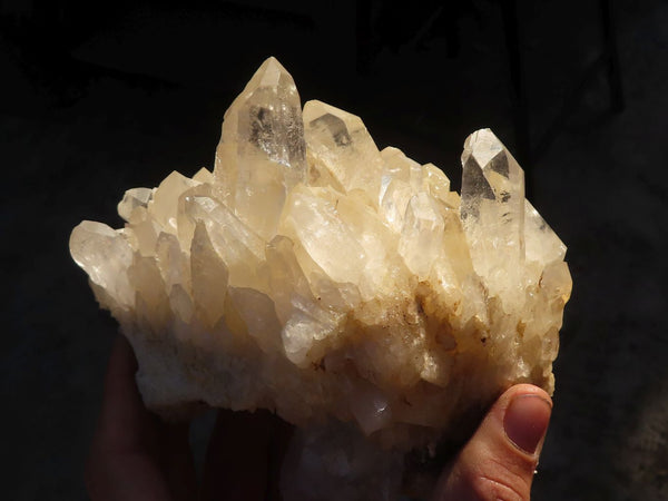 Natural White Quartz Crystal Clusters x 2 From Zambia