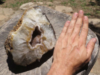 Polished Large Crystal Centred Agate Geode With Carnelian Colouration x 1 From Zululand, South Africa - TopRock