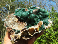 Natural Rare Ball Malachite On Drusy Quartz & Dolomite Matrix  x 1 From Kambove, Congo - Toprock Gemstones and Minerals 