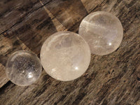 Polished  Clear Quartz Crystal Balls  x 3 From Ambatondrazaka, Madagascar