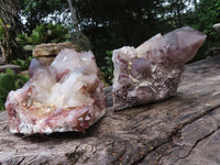 Natural Red Hematite Quartz Clusters  x 2 From Karoi, Zimbabwe - TopRock