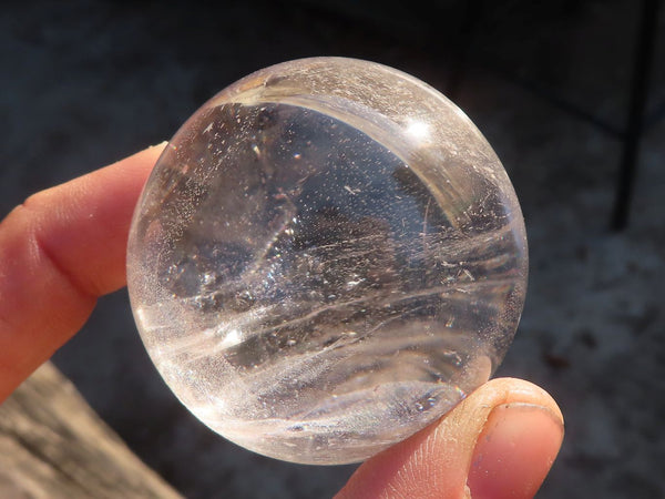 Polished  Clear Quartz Crystal Balls  x 3 From Ambatondrazaka, Madagascar