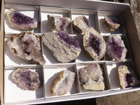 Natural Amethyst & Crystal Centred Geodes  x 12 From Zululand, South Africa - TopRock