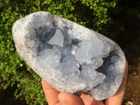 Polished Blue Celestite Standing Free Forms  x 2 From Sakoany, Madagascar - Toprock Gemstones and Minerals 