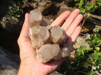 Natural Cascading White Phantom Smokey Quartz Clusters  x 3 From Luena, Congo - Toprock Gemstones and Minerals 