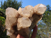 Natural Cascading White Phantom Smokey Quartz Clusters  x 3 From Luena, Congo - Toprock Gemstones and Minerals 