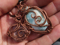 Polished Mixed Jewellery Free Forms With Copper Art Wire Pendants x 6 From Southern Africa - TopRock