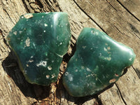 Polished Emerald Mtorolite / Chrome Chrysoprase Plates  x 2 From Zimbabwe - TopRock