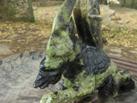 Polished Hand Carved Leopard Stone Dragon x 1 From Zimbabwe - TopRock