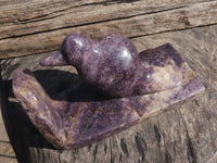 Polished Pair Of Purple Lepidolite Bird Book End Carvings  x 2 From Zimbabwe - TopRock