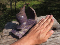 Polished Pair Of Purple Lepidolite Bird Book End Carvings  x 2 From Zimbabwe - TopRock